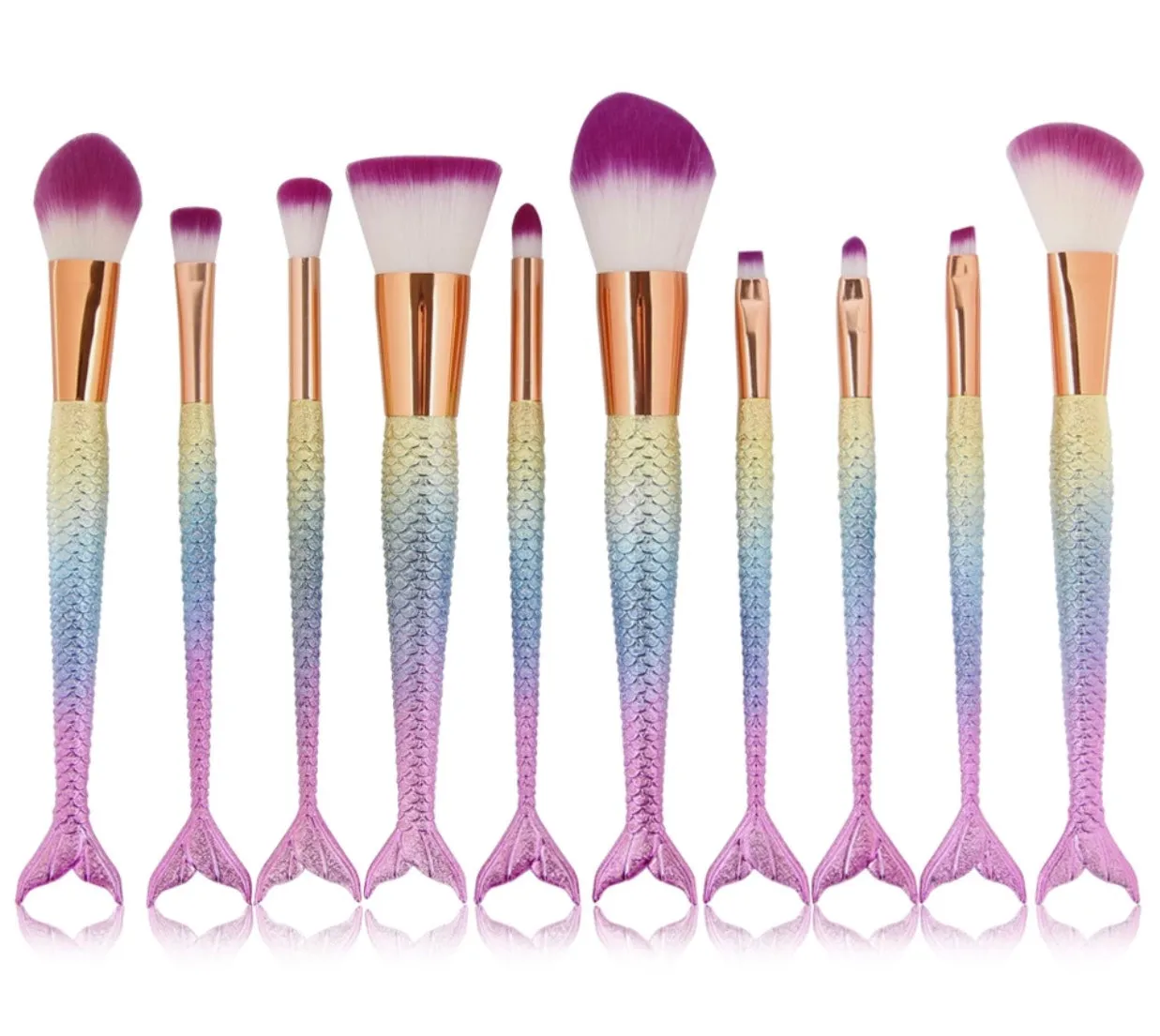 10 piece Mermaid Makeup Brush Set