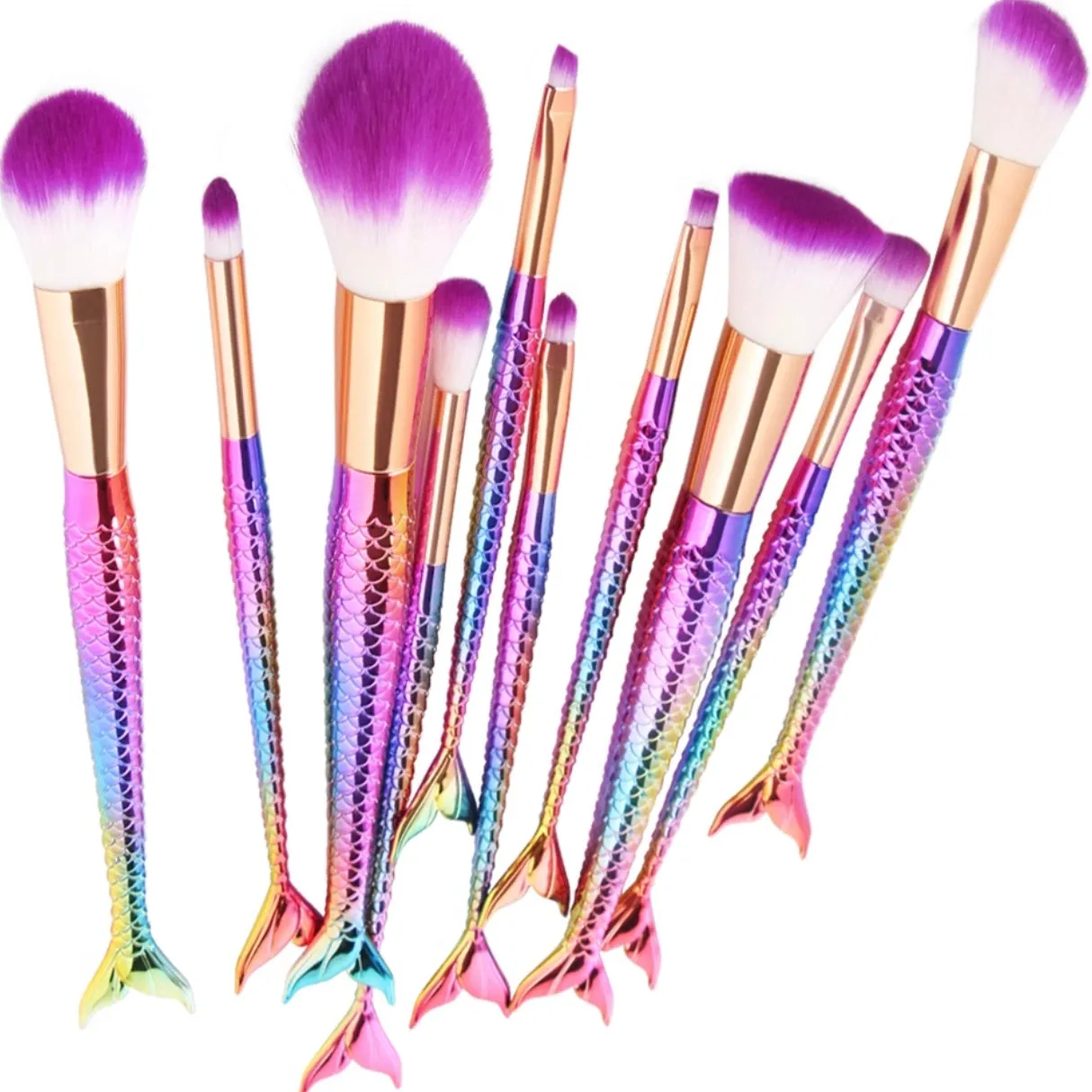 10 piece Mermaid Makeup Brush Set