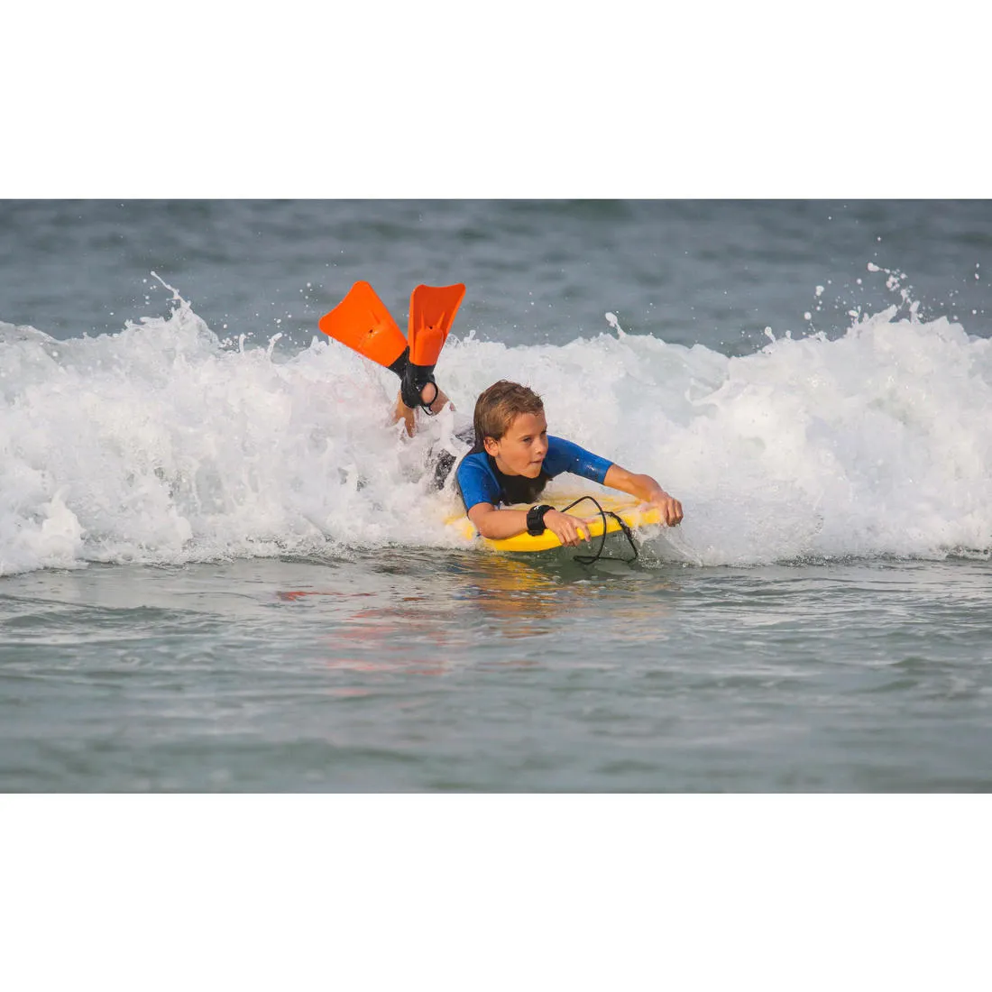 100 BODYBOARD wrist leash for beginners - Black