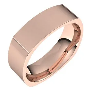 10K Rose 6 mm Square Comfort Fit Band Size 10
