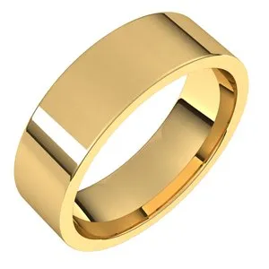 10K Yellow 6 mm Flat Comfort Fit Light Band Size 10