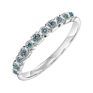 10KT White Gold & Diamond Classic Book Stackable Fashion Ring  - 1/10 ctw