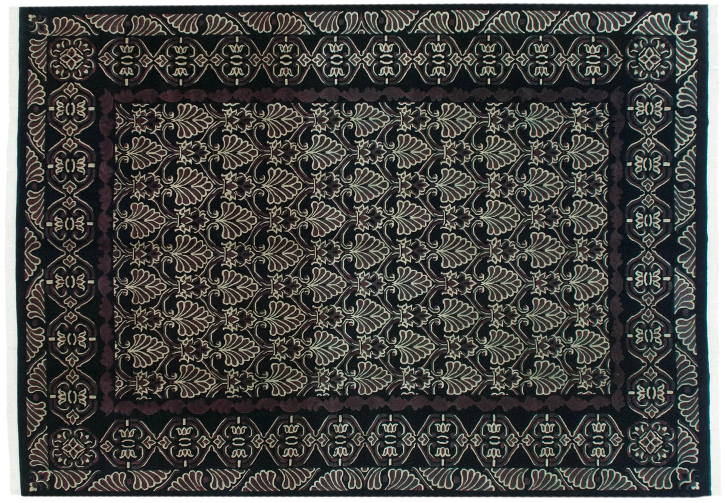 10x14 Vintage Indian Damask Design Carpet