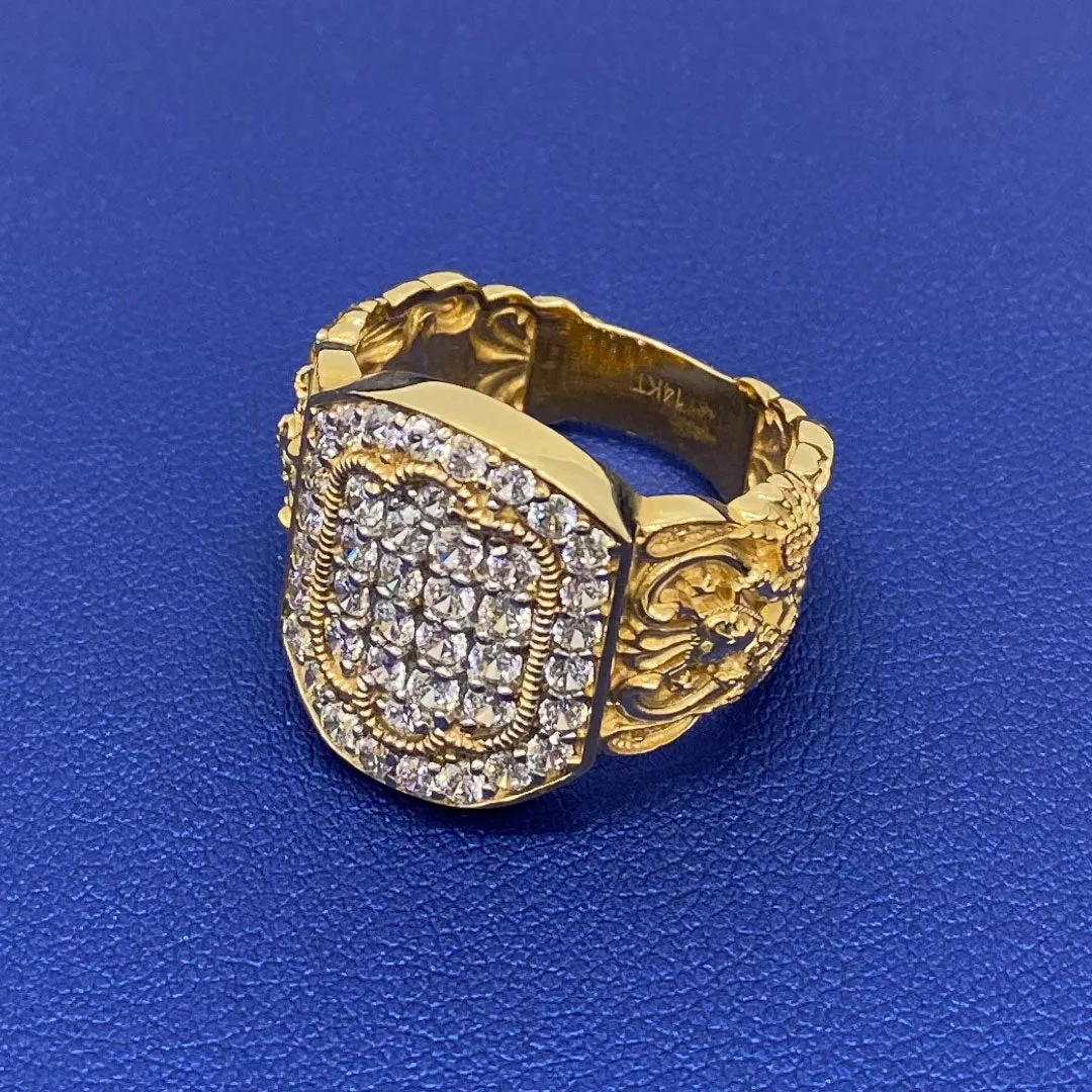 14k CZ Vintage Style Ring