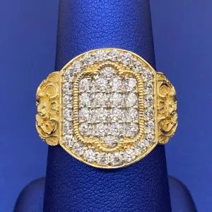 14k CZ Vintage Style Ring