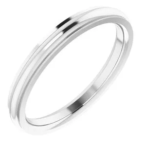 14K White 2.5 mm Comfort Fit Edge Band Size 7