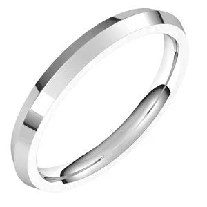 14K White 2.5 mm Knife Edge Comfort-Fit Band Size 4