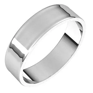 14K White 5 mm Flat Ultra-Light Band Size 8.5