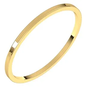 14K Yellow 1 mm Flat Ultra-Light Band Size 4