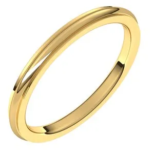 14K Yellow 2 mm Comfort Fit Edge Band Size 8