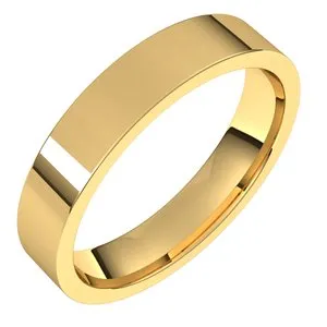 14K Yellow 4 mm Flat Comfort Fit Light Band Size 9