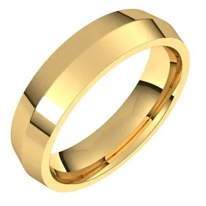 14K Yellow 5 mm Knife Edge Comfort Fit Band Size 5.5