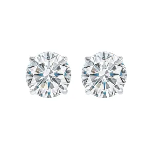14KT White Gold & Diamond Classic Book Round Stud Earrings  - 1-1/4 ctw