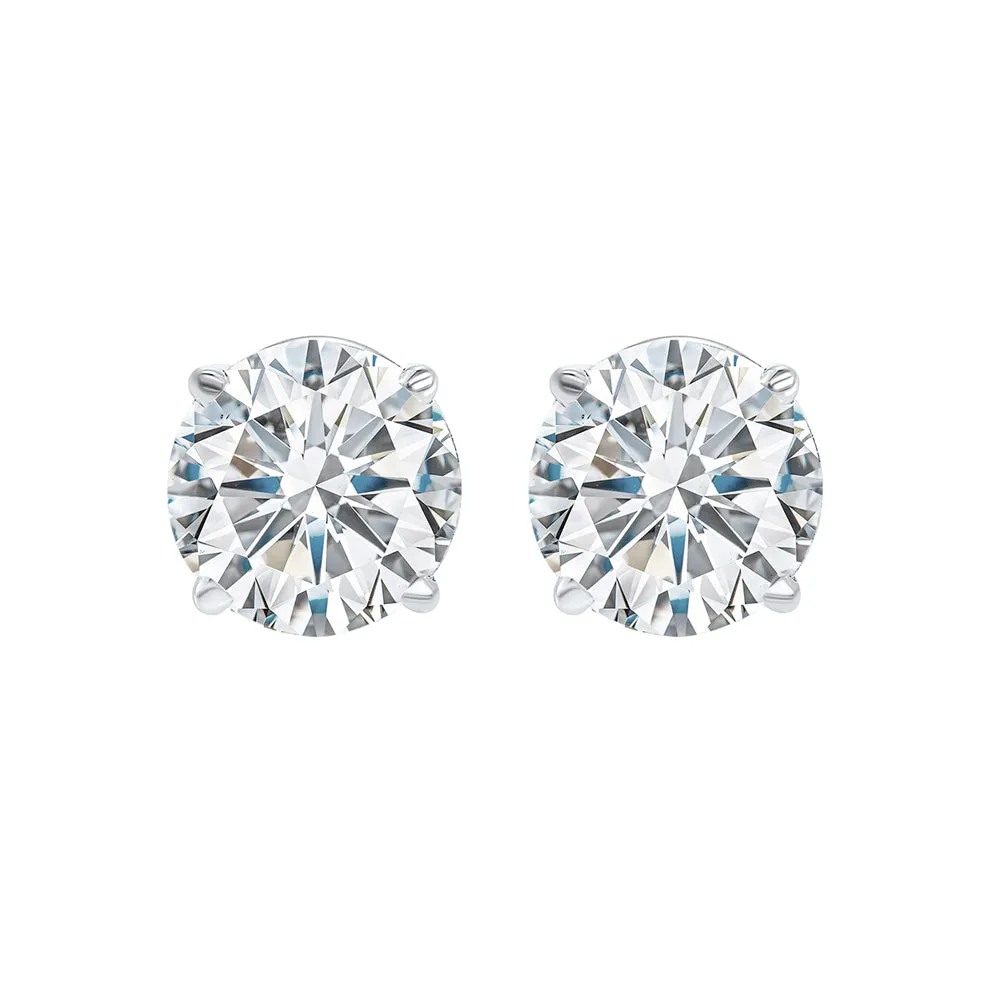 14KT White Gold & Diamond Classic Book Round Stud Earrings  - 1-1/4 ctw