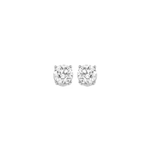 14KT White Gold & Diamond Classic Book Round Stud Earrings  - 1/3 ctw