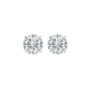 14KT White Gold & Diamond Classic Book Round Stud Earrings  - 5/8 ctw