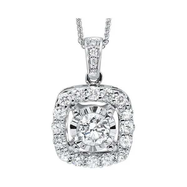 14KT White Gold & Diamond Classic Book Tru Reflection Neckwear Pendant    - 1/2 ctw