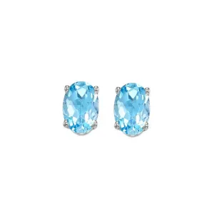 14KT White Gold Classic Book Color Stud Earrings