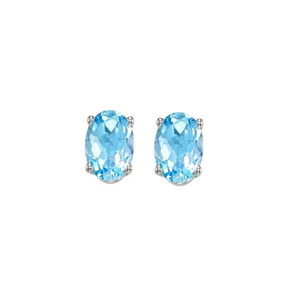 14KT White Gold Classic Book Color Stud Earrings