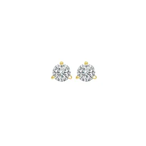 14KT Yellow Gold & Diamond Round Stud Earrings  - 1/10 ctw