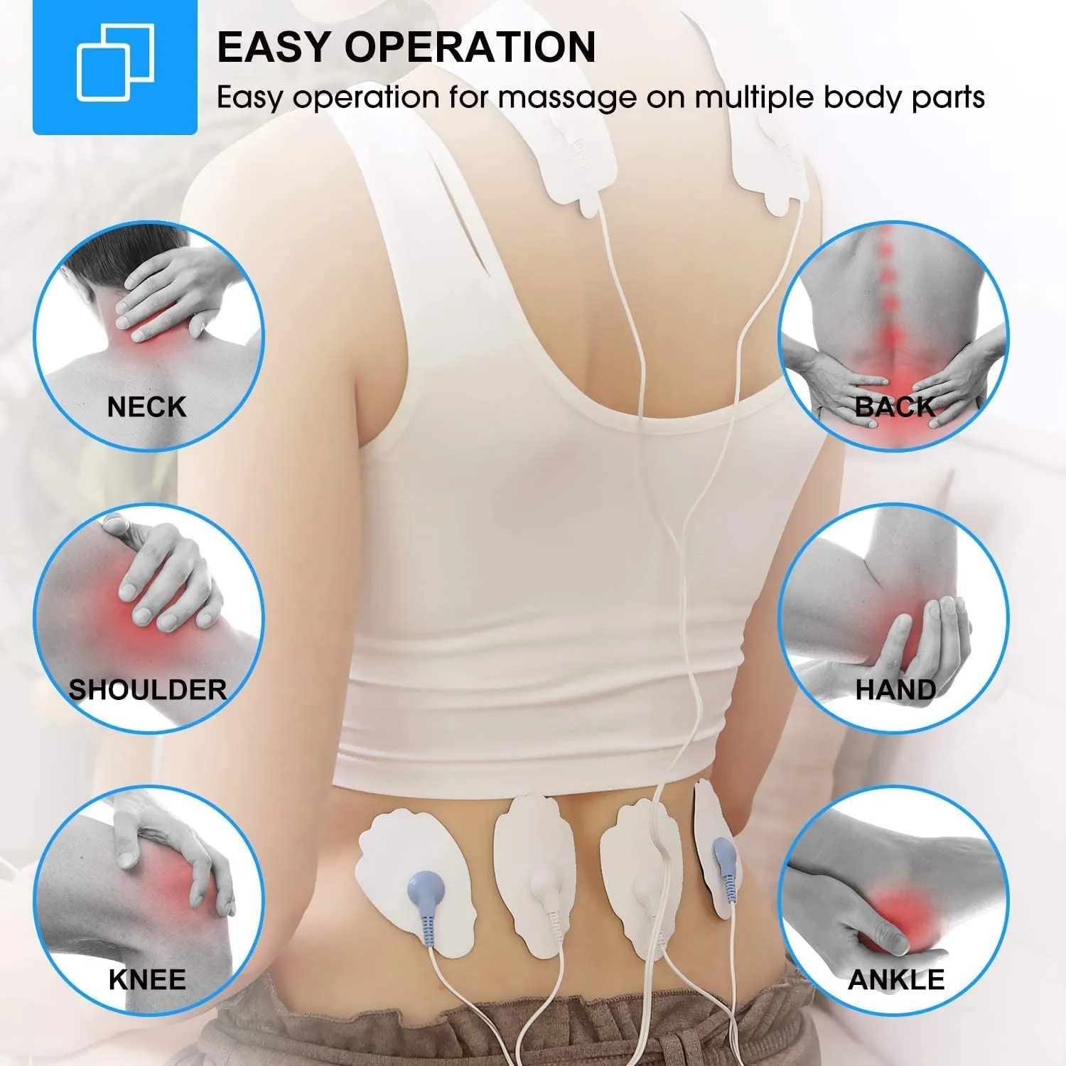 [16 Thicker Pads] NURSAL  AS1080 EMS TENS Unit Muscle Stimulator