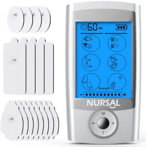 [16 Thicker Pads] NURSAL  AS1080 EMS TENS Unit Muscle Stimulator