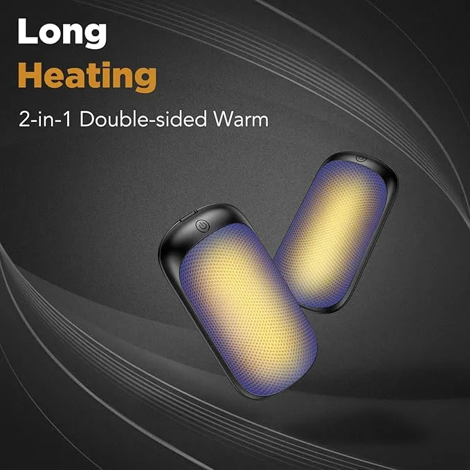 2 Pack Hand Warmers Rechargeable, Portable Electric Hand Warmers Reusable, USB 2 in 1 Handwarmers, Outdoor/Indoor/Warm Gifts for Men Women Kids