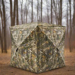 3-4 Person See-Through Hunting Blind – 270° Pop-Up Camouflage Tent