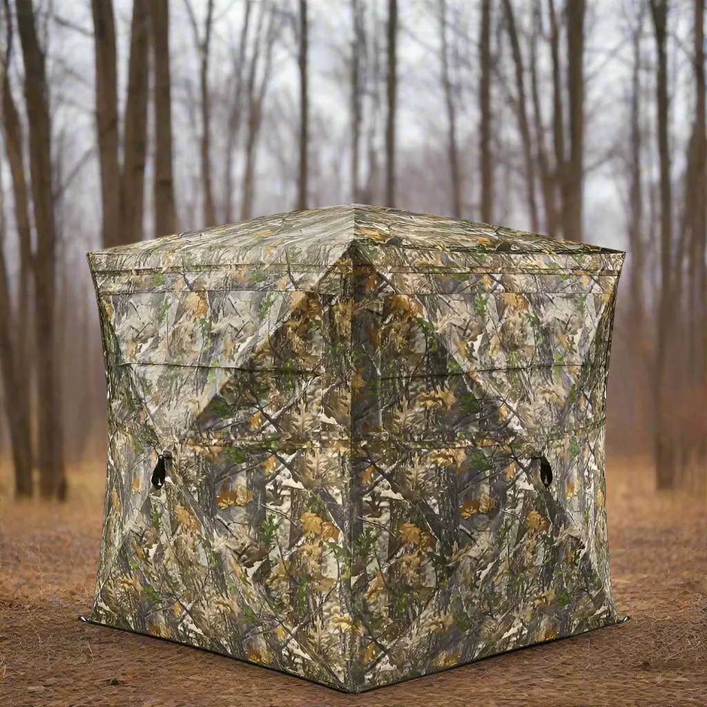 3-4 Person See-Through Hunting Blind – 270° Pop-Up Camouflage Tent
