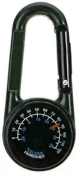 3 in 1 Multifunctional Compass Thermometer Hiking Tactical Carabiner Keychain for Camping, Hiking,Travel