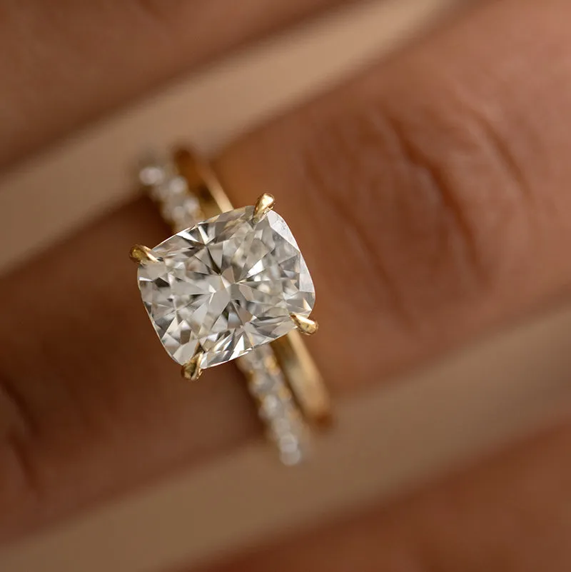 3.02 ct. Lab Grown Cushion Cut Diamond Ring