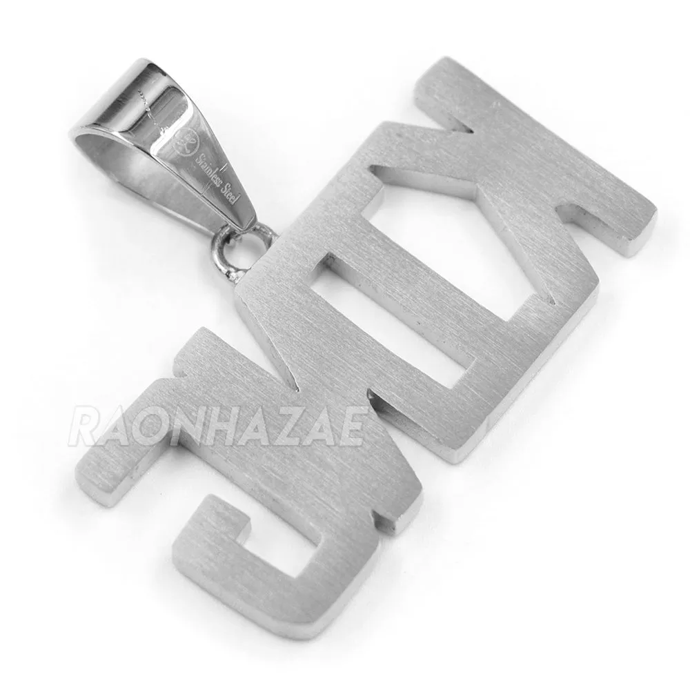 316L Stainless Blinged Out King Lettering Pendant w/ 4mm Miami Cuba Chain