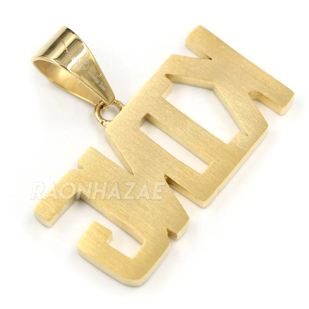 316L Stainless Blinged Out King Lettering Pendant w/ 4mm Miami Cuba Chain