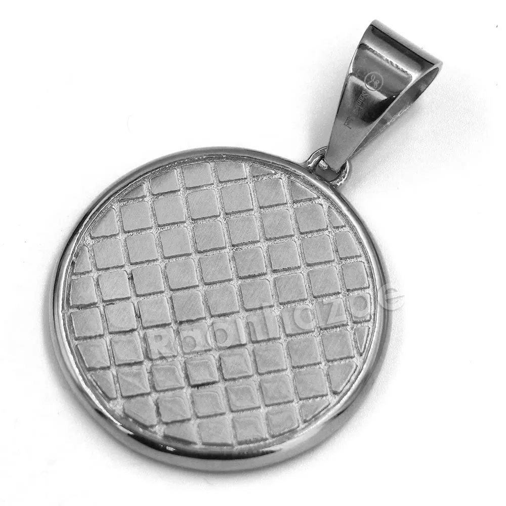 316L Stainless Steel Medallion Allah Blinged Out Pendant w 4mm Miami Cuban Chain