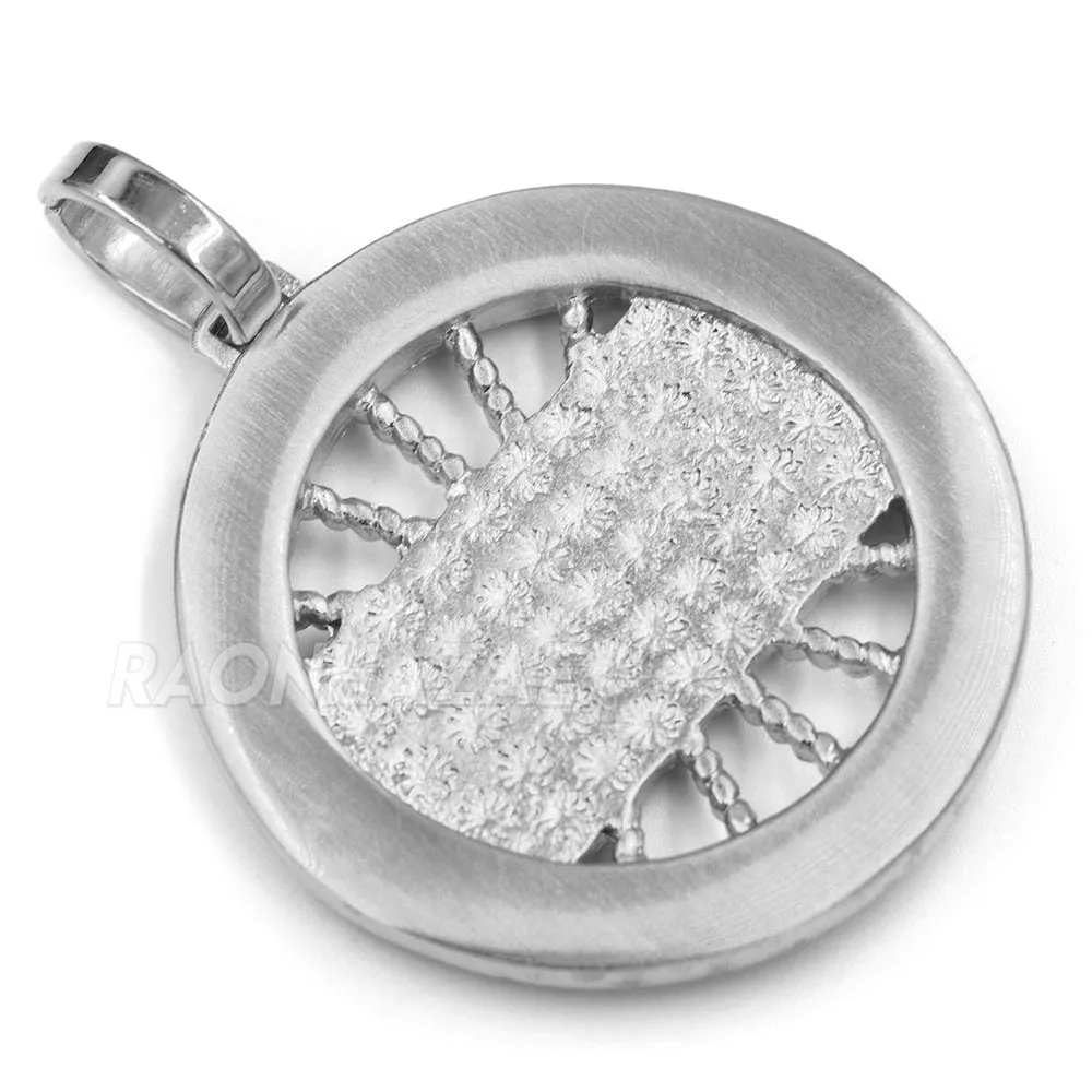 316L Stainless Steel Medallion Last Supper Christ Pendant w/4mm Miami Cuba Chain