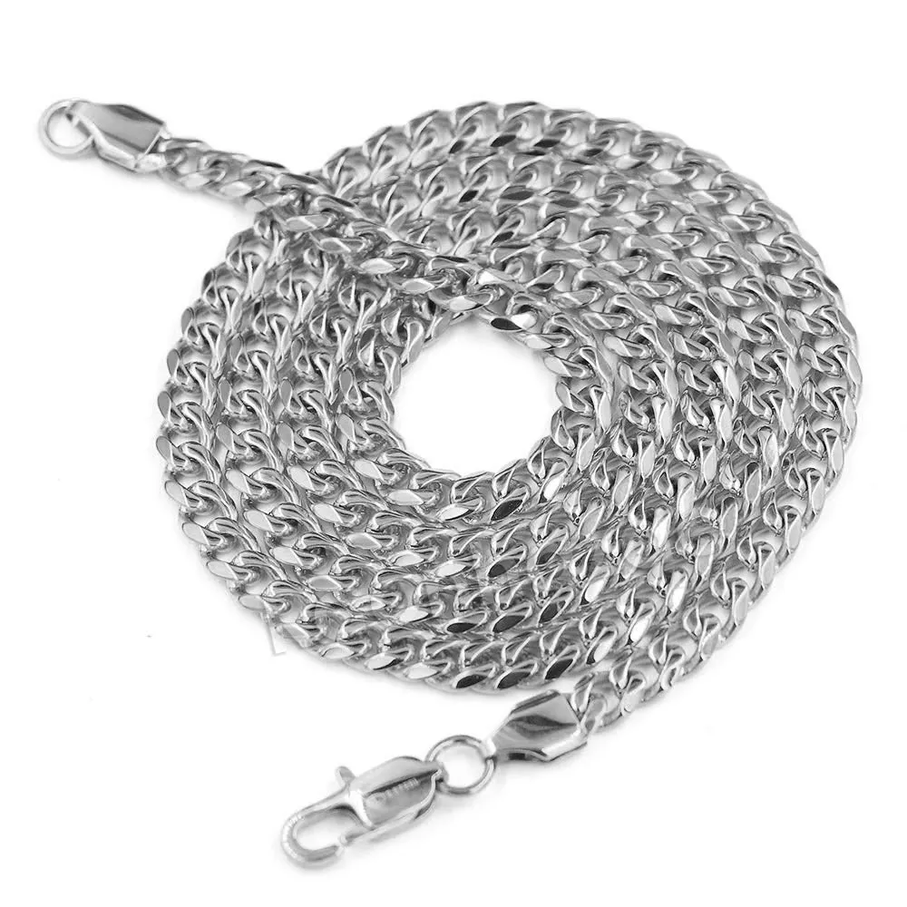 316L Stainless Virgin of Guadalupe Blinged Out Out Pendant w/ 4m Cuban Chain