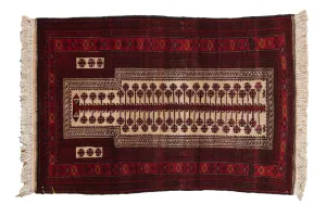 3x4.5 Vintage Pakistani Belouch Design Rug