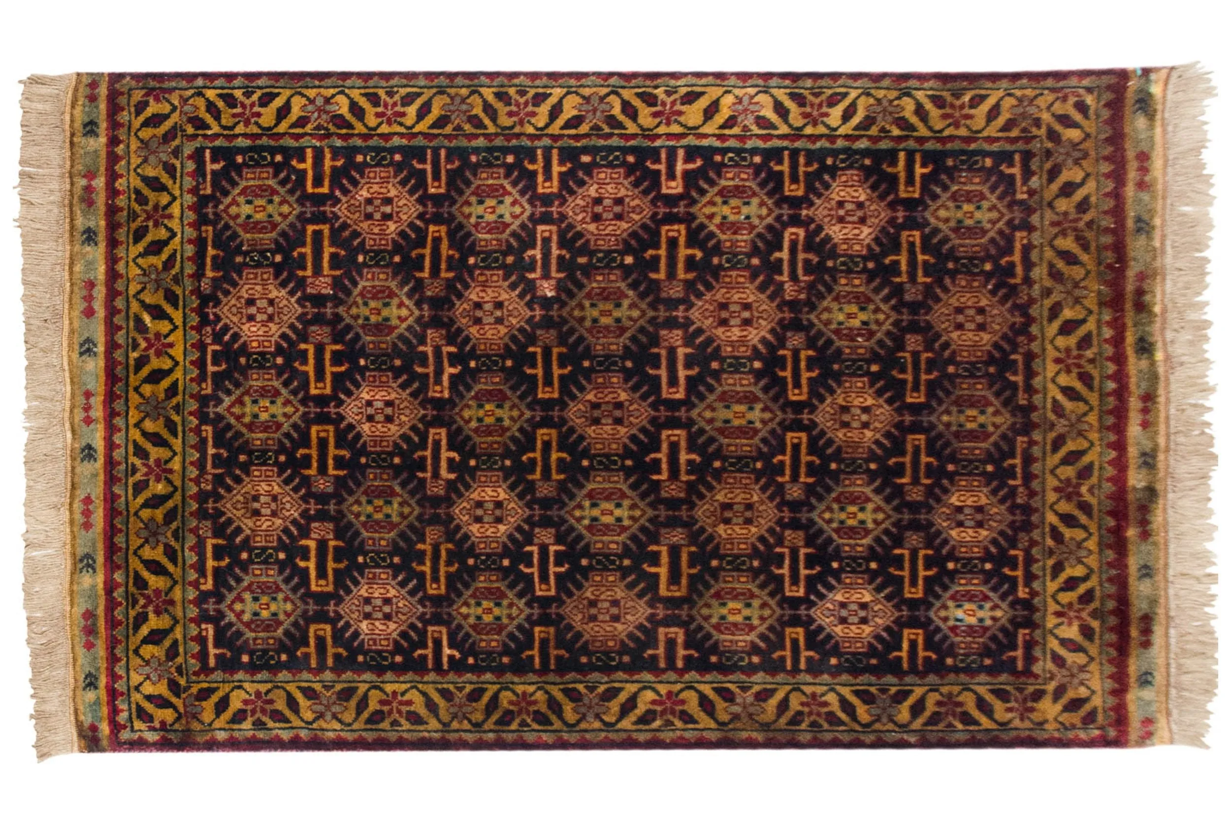 3x5 Vintage Indian Caucasian Design Rug
