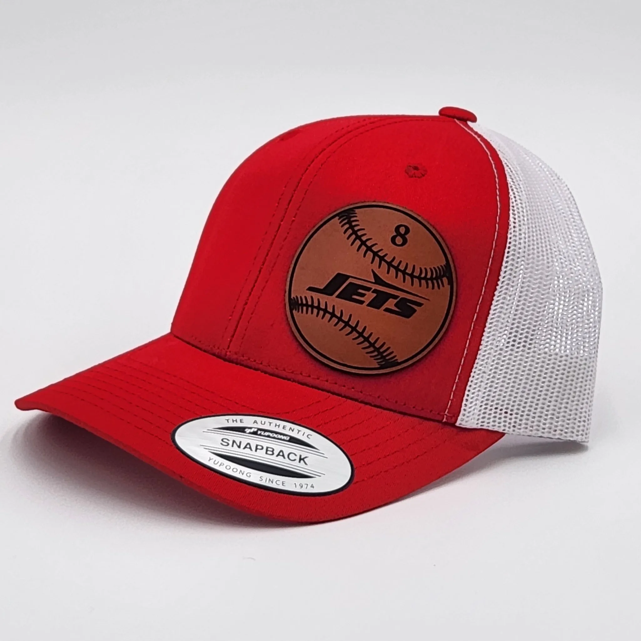 6 Count Genuine Top Grain Leather Patch Hats, Custom Engraved