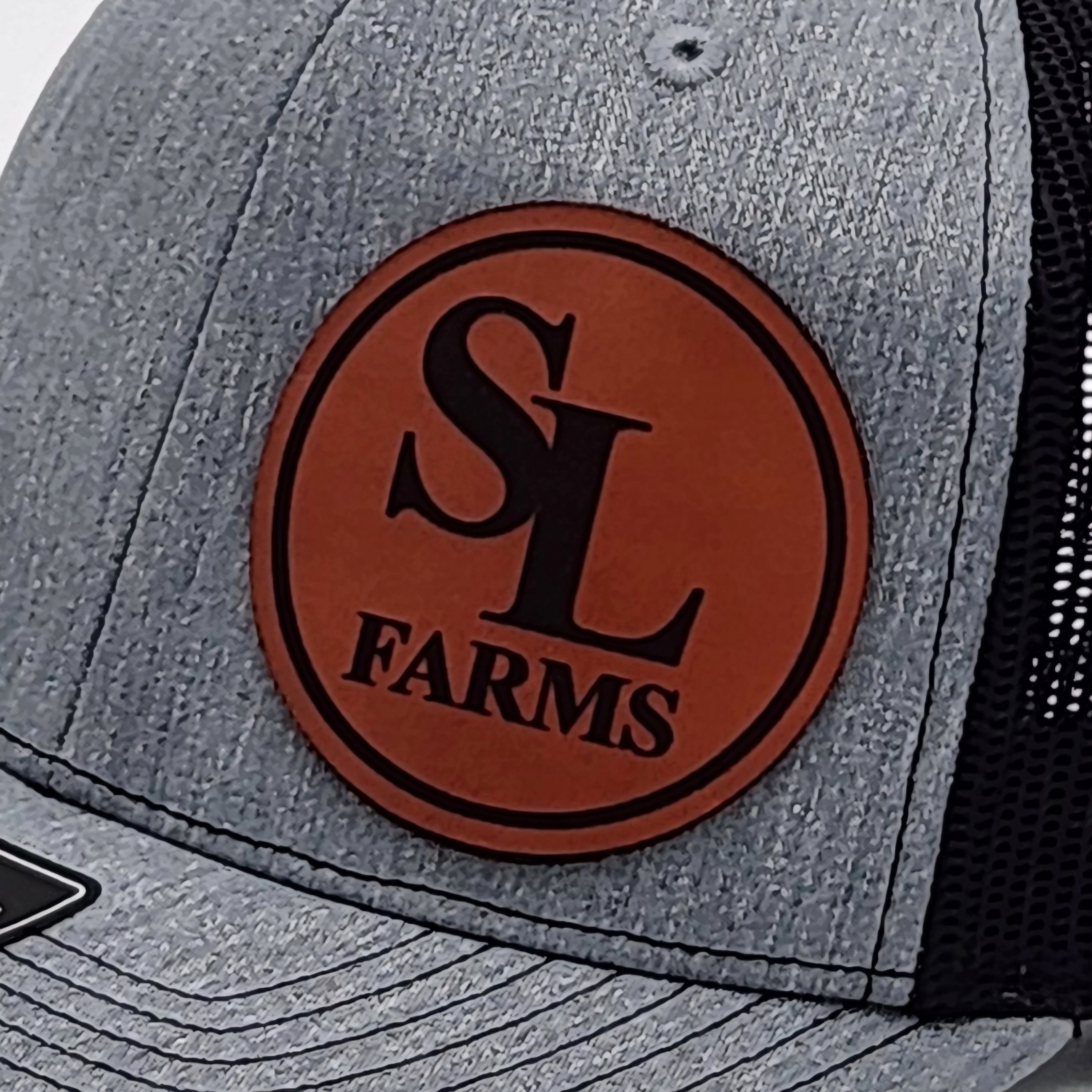 6 Count Genuine Top Grain Leather Patch Hats, Custom Engraved