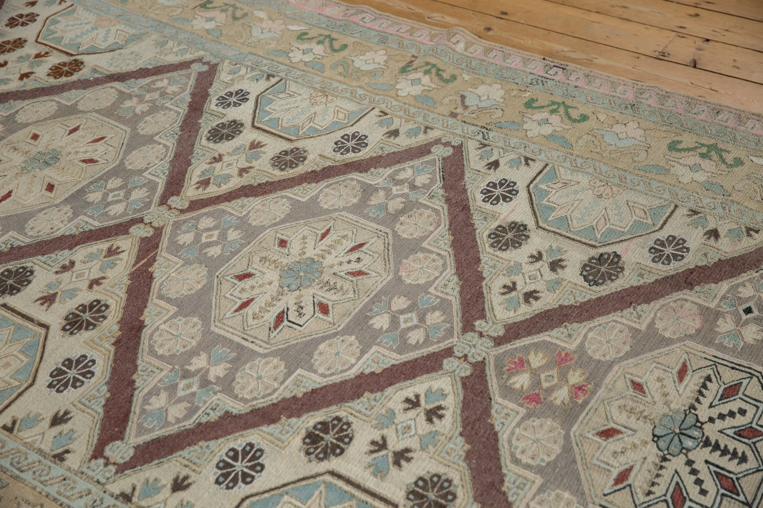 6.5x11.5 Vintage Distressed Turkish Soumac Design Carpet
