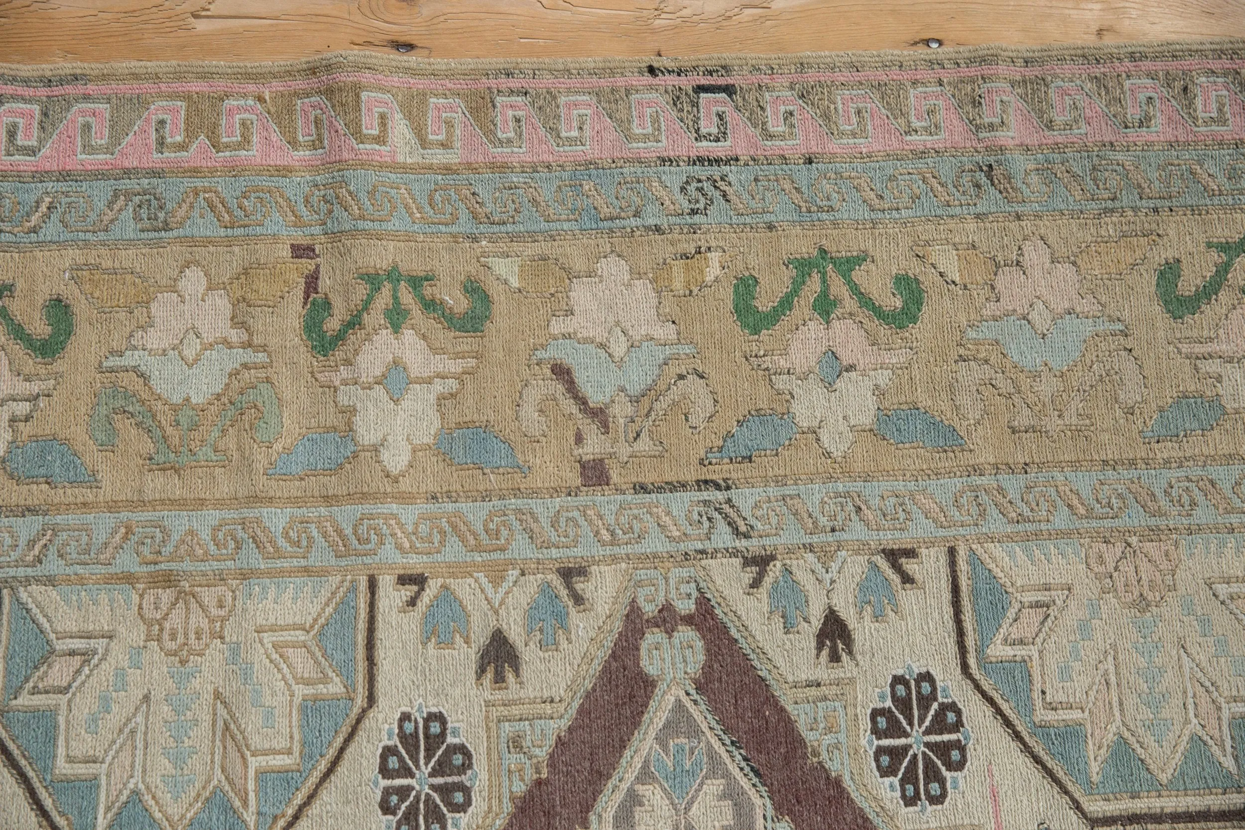 6.5x11.5 Vintage Distressed Turkish Soumac Design Carpet