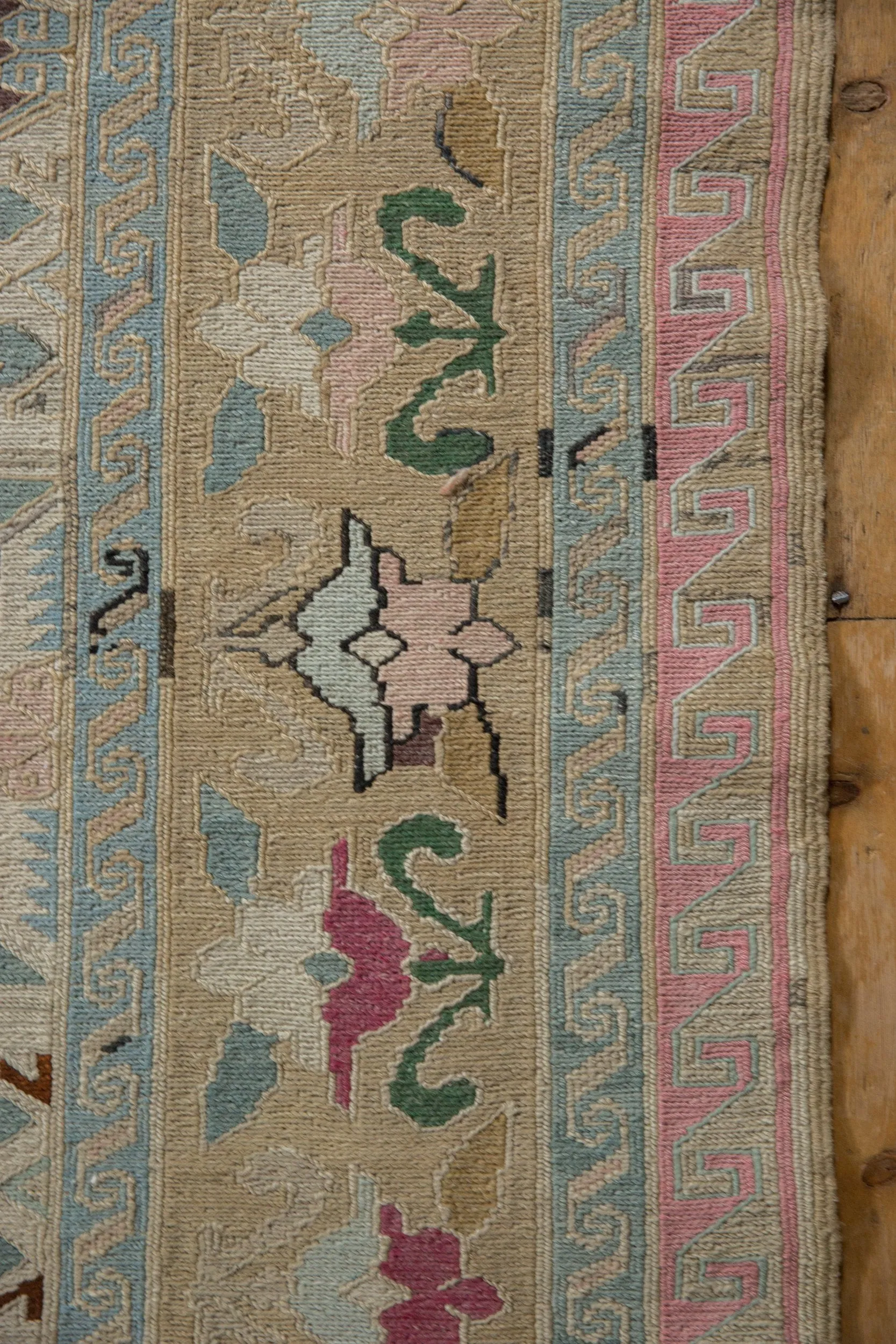 6.5x11.5 Vintage Distressed Turkish Soumac Design Carpet