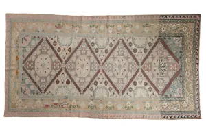 6.5x11.5 Vintage Distressed Turkish Soumac Design Carpet