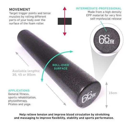 66fit EPP Massage Foam Roller - Black