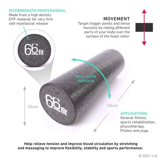 66fit EPP Massage Foam Roller - Black