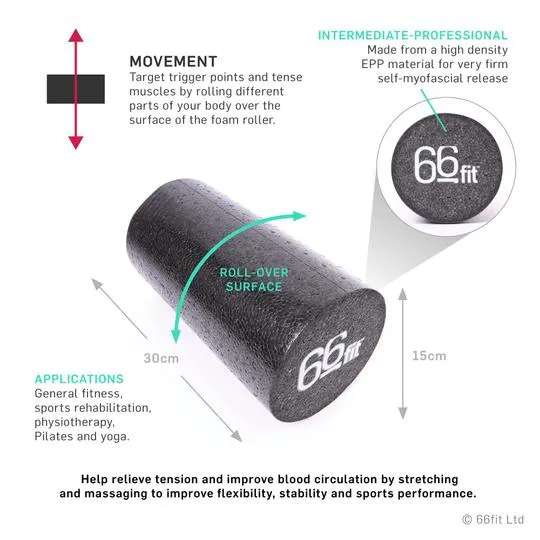 66fit EPP Massage Foam Roller - Black