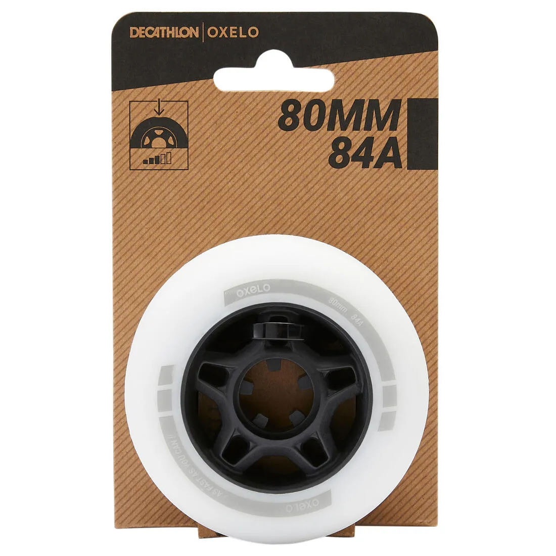 80 mm 84A Inline Fitness Skate Wheels Fit 4-Pack - Black