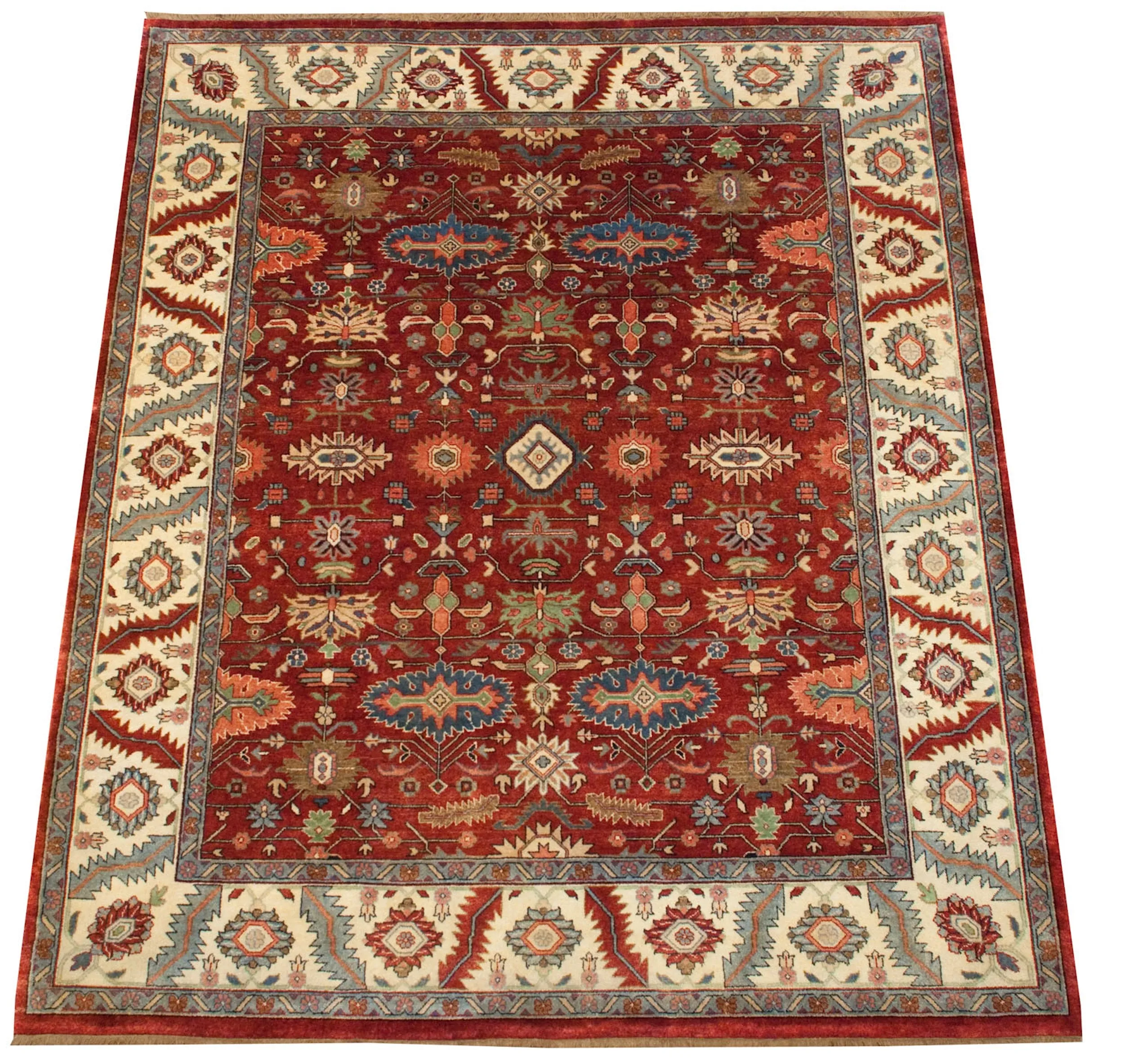 8x10 Vintage Indian Heriz Design Carpet