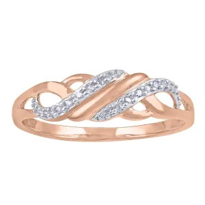 9ct Rose Gold Diamond Set Stackable Ring